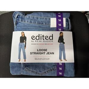 NWT Edited by Remi Bader Women's Loose Straight Jean Size 16